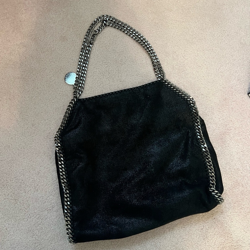 Stella McCartney Falabella Small Shaggy Deer Tote Black